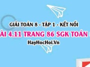 Bài 4.11 SGK Toán 8 tập 1 Kết nối tri thức